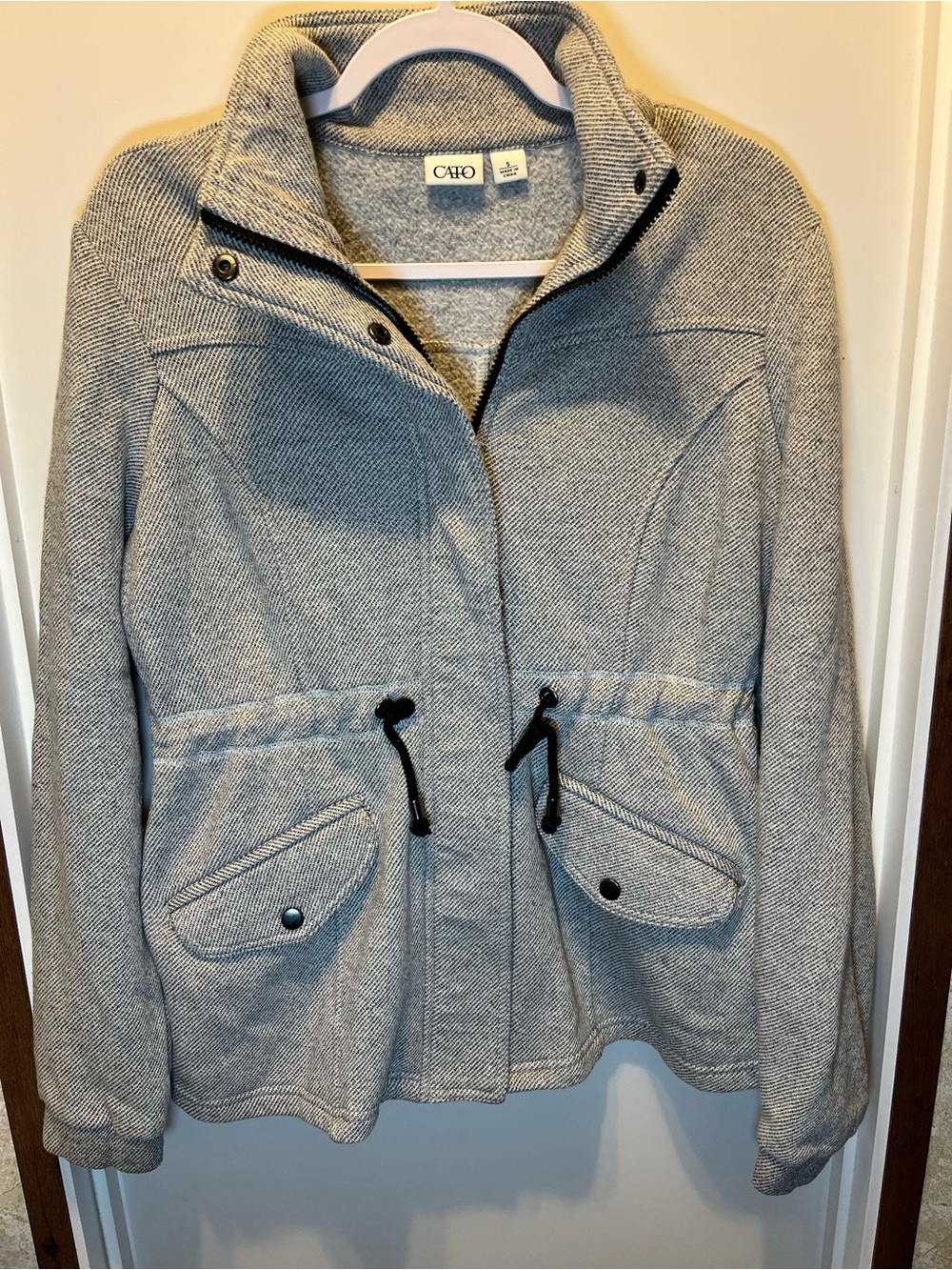 Cato Light Gray Utility Jacket with Drawstring Waist